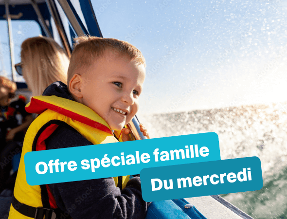 Offre famille du Mercredi – Location de bateau sans permis 7 places